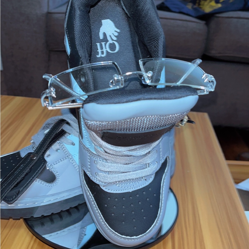 Off-White Out-Off Office Gray & Black & sky blue Sneakers - Picture 3 of 10